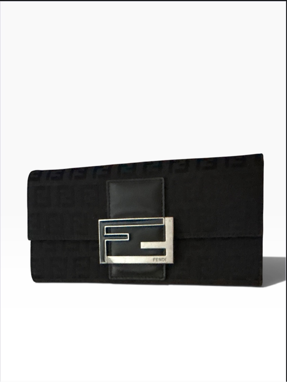 Fendi Vintage Zucchino Canvas Continental Long Wallet 8M0021 Authentic